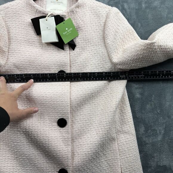Kate Spade Cherie Pink Tweed Bow Coat Size 2 - New With Tags - Picture 12 of 16